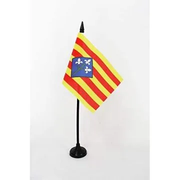 DRAPEAU DE TABLE PROVINCE DE LÉRIDA 15x10cm - PETIT DRAPEAUX DE BUREAU LÉRIDA EN CATALOGNE 10 x 15 cm