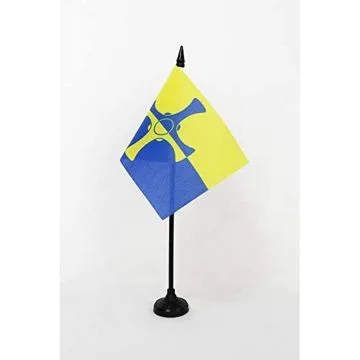 DRAPEAU DE TABLE COMTÉ DE DURHAM 15x10cm - PETIT DRAPEAUX DE BUREAU COUNTY OF DURHAM - ANGLETERRE 10 x 15 cm