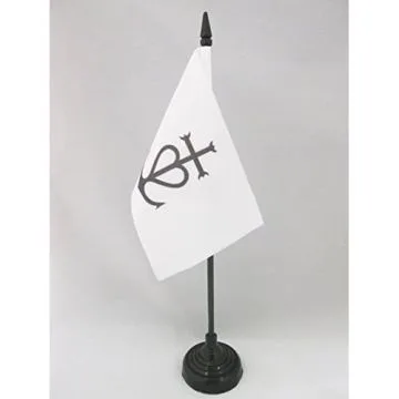 DRAPEAU DE TABLE CROIX DE CAMARGUE 15x10cm - PETIT DRAPEAUX DE BUREAU CAMARGUAIS 10 x 15 cm