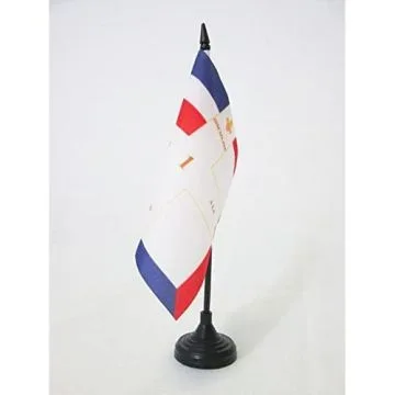DRAPEAU DE TABLE ORDONNANCE DU 1ER RÍ?GIMENT Dâ??INFANTERIE DE LIGNE DE 1791 Í? 1794 15x15cm - PETIT DRAPEAUX DE BUREAU INFANTERIE DU ROYAUME DE FRANCE 15 x 15 cm