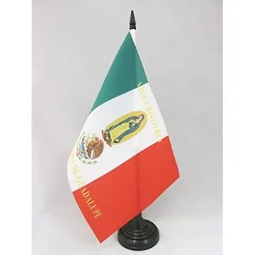 DRAPEAU DE TABLE MEXIQUE VIVA CRISTO REY 21x14cm - PETIT DRAPEAUX DE BUREAU CRISTEROS MEXICAIN 14 x 21 cm