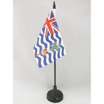 DRAPEAU DE TABLE TERRITOIRES BRITANNIQUES DE L\'OCÉAN INDIEN 15x10cm - PETIT DRAPEAUX DE BUREAU BRITANNIQUE 10 x 15 cm