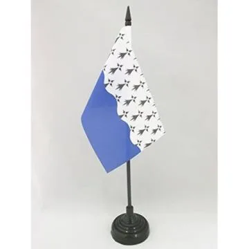 DRAPEAU DE TABLE MORBIHAN 15x10cm - PETIT DRAPEAUX DE BUREAU DÉPARTEMENT FRANÇAIS - BRETAGNE 10 x 15 cm