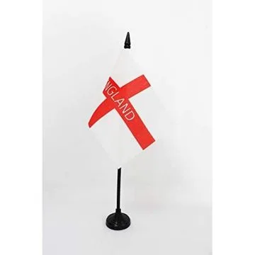 DRAPEAU DE TABLE ANGLETERRE AVEC INSCRIPTIONS 15x10cm - PETIT DRAPEAUX DE BUREAU ANGLAIS 10 x 15 cm