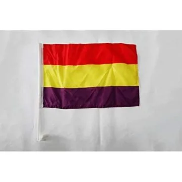 Drapeau de voiture Espagnol Républicain 45x30cm - Carflag Espagne républicaine 30 x 45 cm