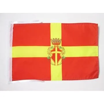 DRAPEAU MESSINE AVEC ARMES 45x30cm - PAVILLON MESSINA EN SICILE 30 x 45 cm haute qualité