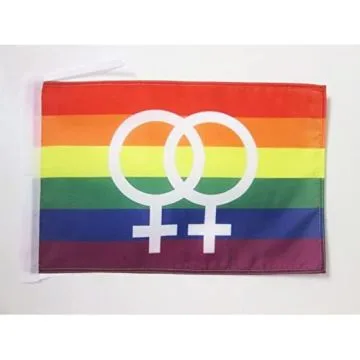 DRAPEAU ARC-EN-CIEL DOUBLE VENUS GRAND 45x30cm - PAVILLON GAY - RAINBOW - ARC EN CIEL 30 x 45 cm haute qualité