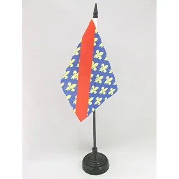 DRAPEAU DE TABLE PROVINCE DU BOURBONNAIS 15x10cm - PETIT DRAPEAUX DE BUREAU DUCHÉ DE BOURBON - FRANCE 10 x 15 cm
