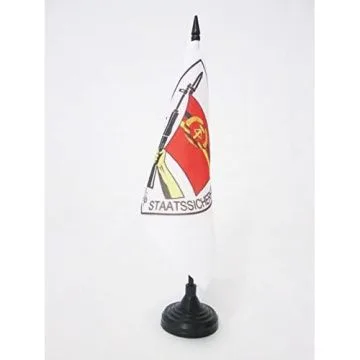 DRAPEAU DE TABLE STASI DE LA RDA 15x15cm - PETIT DRAPEAUX DE BUREAU DE LA SÍ?CURITÍ? Dâ??Í?TAT DE L\'ALLEMAGNE DE L\'EST 15 x 15 cm