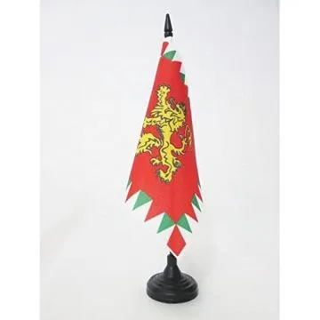 DRAPEAU DE TABLE ETENDARD ROYAL DE BULGARIE 1908-1940 15x15cm - PETIT DRAPEAUX DE BUREAU TSAR BULGARE 15 x 15 cm