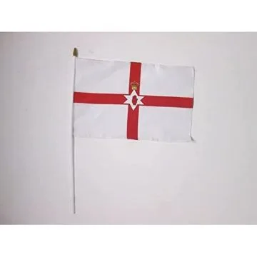 DRAPEAU IRLANDE DU NORD 45x30cm HAMPE blanche - LOT DE 10 DRAPEAUX NORD IRLANDAIS 30 x 45 cm
