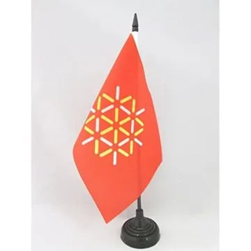 DRAPEAU DE TABLE LANGUEDOC-ROUSSILLON NOUVEAU 21x14cm - PETIT DRAPEAUX DE BUREAU LANGUEDOCIEN - FRANCE 14 x 21 cm