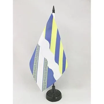 DRAPEAU DE TABLE AISNE 21x14cm - PETIT DRAPEAUX DE BUREAU DÉPARTEMENT FRANÇAIS - PICARDIE 14 x 21 cm