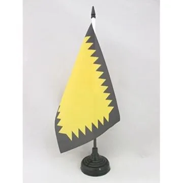 DRAPEAU DE TABLE COCHINCHINE AVANT 1945 21x14cm - PETIT DRAPEAUX DE BUREAU VIETNAM ANCIEN 14 x 21 cm