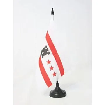 DRAPEAU DE TABLE PROVINCE DE DRENTHE 21x14cm - PETIT DRAPEAUX DE BUREAU DRAUXTHE AUX PAYS-BAS 14 x 21 cm