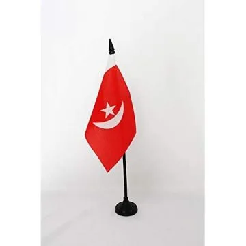 DRAPEAU DE TABLE OUMM AL QAÏWAÏN 15x10cm - PETIT DRAPEAUX DE BUREAU UMM AL-QAIWAIN AUX ÉMIRATS ARABES UNIS 10 x 15 cm