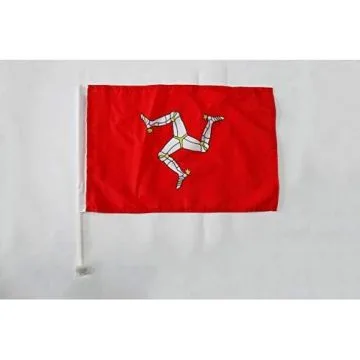 Drapeau de voiture Ile de Man 45x30cm - Carflag anglais 30 x 45 cm