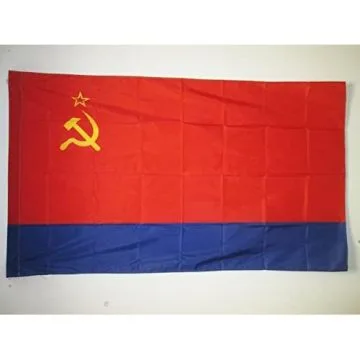DRAPEAU RÍ?PUBLIQUE SOCIALISTE SOVIÍ?TIQUE D\'AZERBAÏDJAN 1920-1991 150x90cm - DRAPEAU DE LA RSSA D\'URSS 90 x 150 cm Fourreau pour hampe