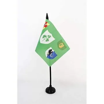 DRAPEAU DE TABLE IRLANDE RUGBY IRFU 15x10cm - PETIT DRAPEAUX DE BUREAU DU XV IRLANDAIS 10 x 15 cm