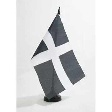DRAPEAU DE TABLE SAINT PIRAN 21x14cm - PETIT DRAPEAUX DE BUREAU DE CORNOUAILLES - BRETAGNE 14 x 21 cm