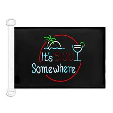 Pavillon nautique It's 5 o'clock Somewhere apéro 45x30 cm Anneaux Plastiques