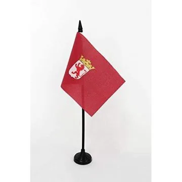 DRAPEAU DE TABLE PROVINCE DE LEÓN 15x10cm - PETIT DRAPEAUX DE BUREAU LEON EN CASTILLE-ET-LEON 10 x 15 cm