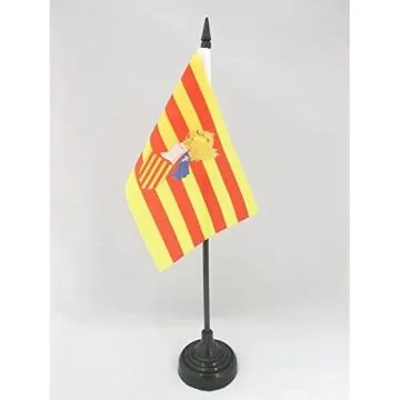 DRAPEAU DE TABLE VALENCE STATUT DE BENICÀSSIM 15x10cm - PETIT DRAPEAUX DE BUREAU SENYERA VALENCIA INDÉPENDENTISTE - COMMUNAUTÉ VALENCIENNE 10 x 15 cm
