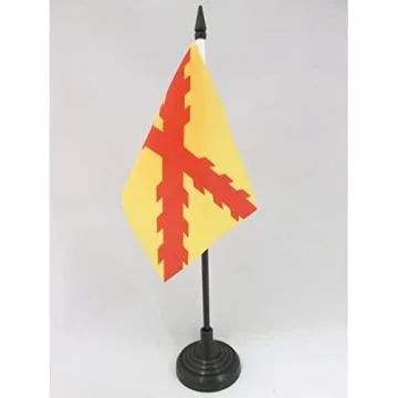DRAPEAU DE TABLE ESPAGNE TERCIOS MORADOS VIEJOS 15x10cm - PETIT DRAPEAUX DE BUREAU EMPIRE ESPAGNOL 10 x 15 cm