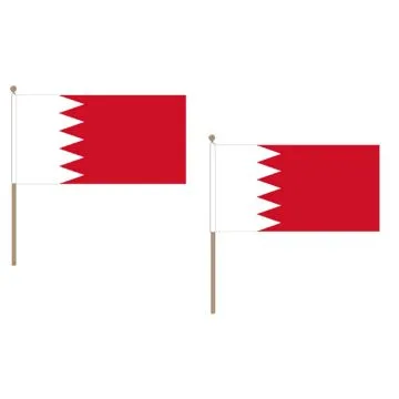 DRAPEAU BAHREÏN 45x30cm HAMPE en bois - LOT DE 10 DRAPEAUX BAHREÏNIEN 30 x 45 cm
