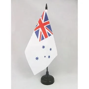 DRAPEAU DE TABLE AUSTRALIE ROYAL AUSTRALIAN NAVY 21x14cm - PETIT DRAPEAUX DE BUREAU PAVILLON MARINE ROYALE AUSTRALIENNE 14 x 21 cm