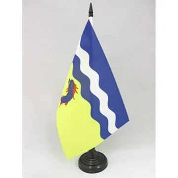 DRAPEAU DE TABLE ISÈRE 21x14cm - PETIT DRAPEAUX DE BUREAU DÉPARTEMENT ISÉROIS 14 x 21 cm