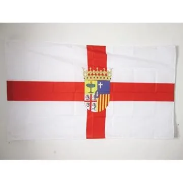 DRAPEAU PROVINCE DE SARAGOSSE 90x60cm - DRAPEAU ZARAGOZA EN ARAGON 60 x 90 cm Fourreau pour hampe