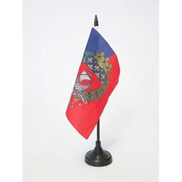 DRAPEAU DE TABLE VILLE DE PARIS AVEC ARMES 15x15cm - PETIT DRAPEAUX DE BUREAU PARISIEN AVEC Í?CUSSON - ARMOIRIES 15 x 15 cm