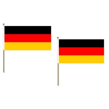 DRAPEAU ALLEMAGNE 45x30cm HAMPE en bois - LOT DE 10 DRAPEAUX ALLEMAND 30 x 45 cm