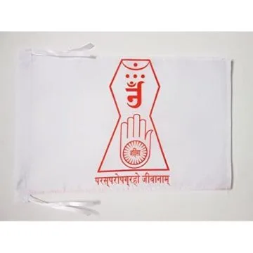 DRAPEAU JAÏNISME COSMOGRAPHIE JAÏNE 45x30cm - PAVILLON RELIGION JAÏNISTE 30 x 45 cm haute qualité