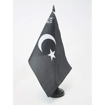 DRAPEAU DE TABLE ETENDARD ROYAL DE LIBYE 1946-1969 21x14cm - PETIT DRAPEAUX DE BUREAU ROYAUME LIBYEN 14 x 21 cm
