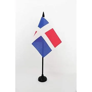 DRAPEAU DE TABLE ACADIE HISTORIQUE 1604-1713 15x10cm - PETIT DRAPEAUX DE BUREAU DE LA NOUVELLE-FRANCE 10 x 15 cm