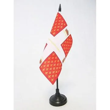 DRAPEAU DE TABLE ORDONNANCE DU RÍ?GIMENT COLONEL-GÍ?NÍ?RAL 1780-1791 15x15cm - PETIT DRAPEAUX DE BUREAU INFANTERIE DU ROYAUME DE FRANCE 15 x 15 cm