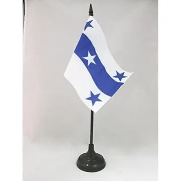 DRAPEAU DE TABLE ÎLES GAMBIER 15x10cm - PETIT DRAPEAUX DE BUREAU POLYNÉSIEN - POLYNÉSIE FRANÇAISE - FRANCE 10 x 15 cm