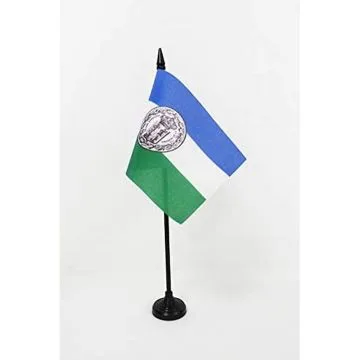 DRAPEAU DE TABLE ROYAUME D\'ARAUCANIE ET DE PATAGONIE AVEC ARMES 15x10cm - PETIT DRAPEAUX DE BUREAU NOUVELLE-FRANCE 10 x 15 cm