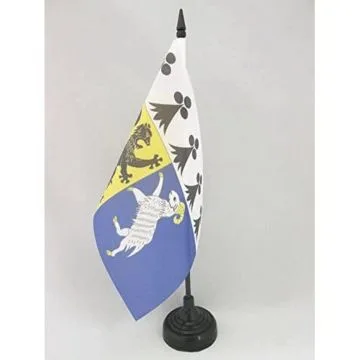 DRAPEAU DE TABLE FINISTÈRE 21x14cm - PETIT DRAPEAUX DE BUREAU DÉPARTEMENT FRANÇAIS - BRETAGNE 14 x 21 cm