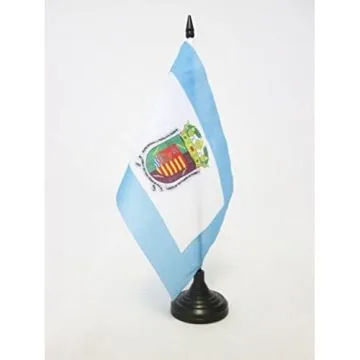 DRAPEAU DE TABLE PROVINCE DE MALAGA 21x14cm - PETIT DRAPEAUX DE BUREAU MALAGA EN ANDALOUSIE 14 x 21 cm