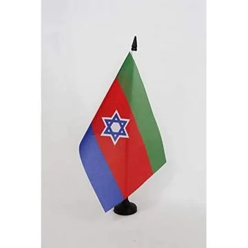 Drapeau de table Juifs Bnei Menashe d\'Inde 21x14cm - PETIT Drapeaux DE BUREAU de la communauté juive 14 x 21 cm