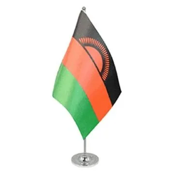DRAPEAU DE TABLE prestige MALAWI ANCIEN 22x15cm en SATIN - GRAND DRAPEAUX DE BUREAU MALAWITE 15 x 22 cm