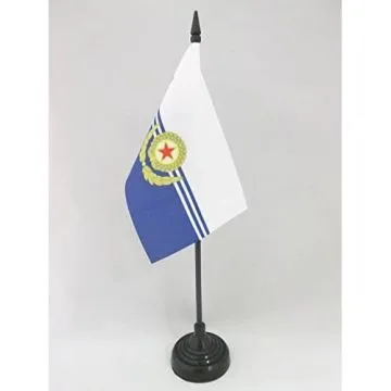 DRAPEAU DE TABLE MARINE POPULAIRE DE CORÉE DU NORD 15x10cm - PETIT DRAPEAUX DE BUREAU ARMÉE NORD CORÉENNE 10 x 15 cm