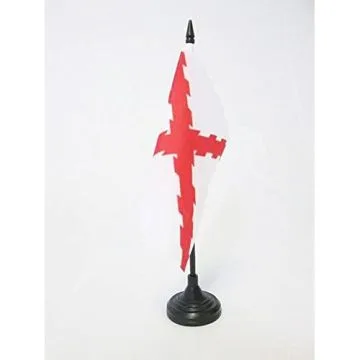 DRAPEAU DE TABLE CROIX DE BOURGOGNE 15x15cm - PETIT DRAPEAUX DE BUREAU CROIX BOURGUIGNONNE 15 x 15 cm