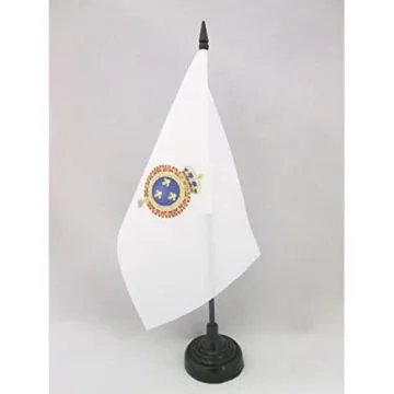DRAPEAU DE TABLE ROYAUME DE FRANCE RESTAURATION BOURBONIENNE 21x14cm - PETIT DRAPEAUX DE BUREAU MONARCHIE FRANÇAISE 1814-1830 14 x 21 cm