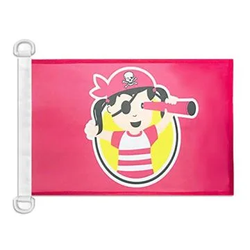Pavillon nautique Pirate fille 45x30 cm Anneaux Plastiques