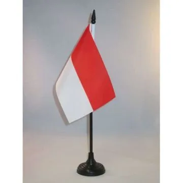 DRAPEAU DE TABLE ALSACE ROT UN WISS 21x14cm - PETIT DRAPEAUX DE BUREAU ALSACIEN - FRANCE 14 x 21 cm