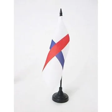 DRAPEAU DE TABLE ORDRE DES TRINITAIRES 15x15cm - PETIT DRAPEAUX DE BUREAU TRÍ?S SAINTE TRINITÍ? ET DES CAPTIFS - MATHURINS 15 x 15 cm
